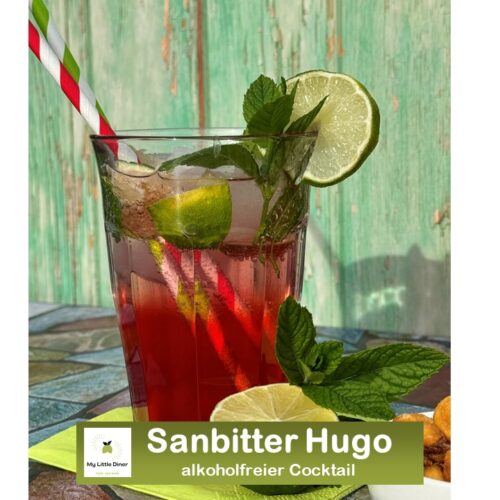 Bild zeigt Rezept Sanbitter Hugo alkoholfreier Cocktail - Rezept Bild