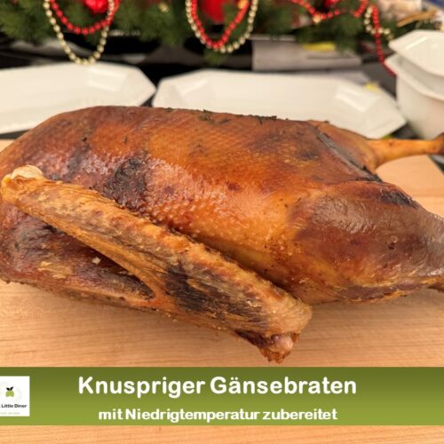 Bild zeigt Rezept knuspriger Gänsebraten mit Niedrigtemperatur zubereitet - Titelbild