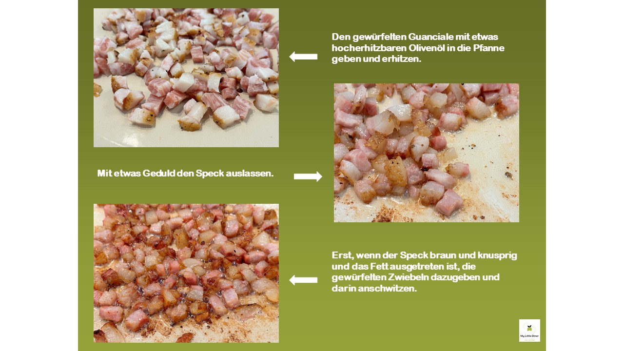 Bild zeigt Rezept Carbonara Sauce - Speck auslassen